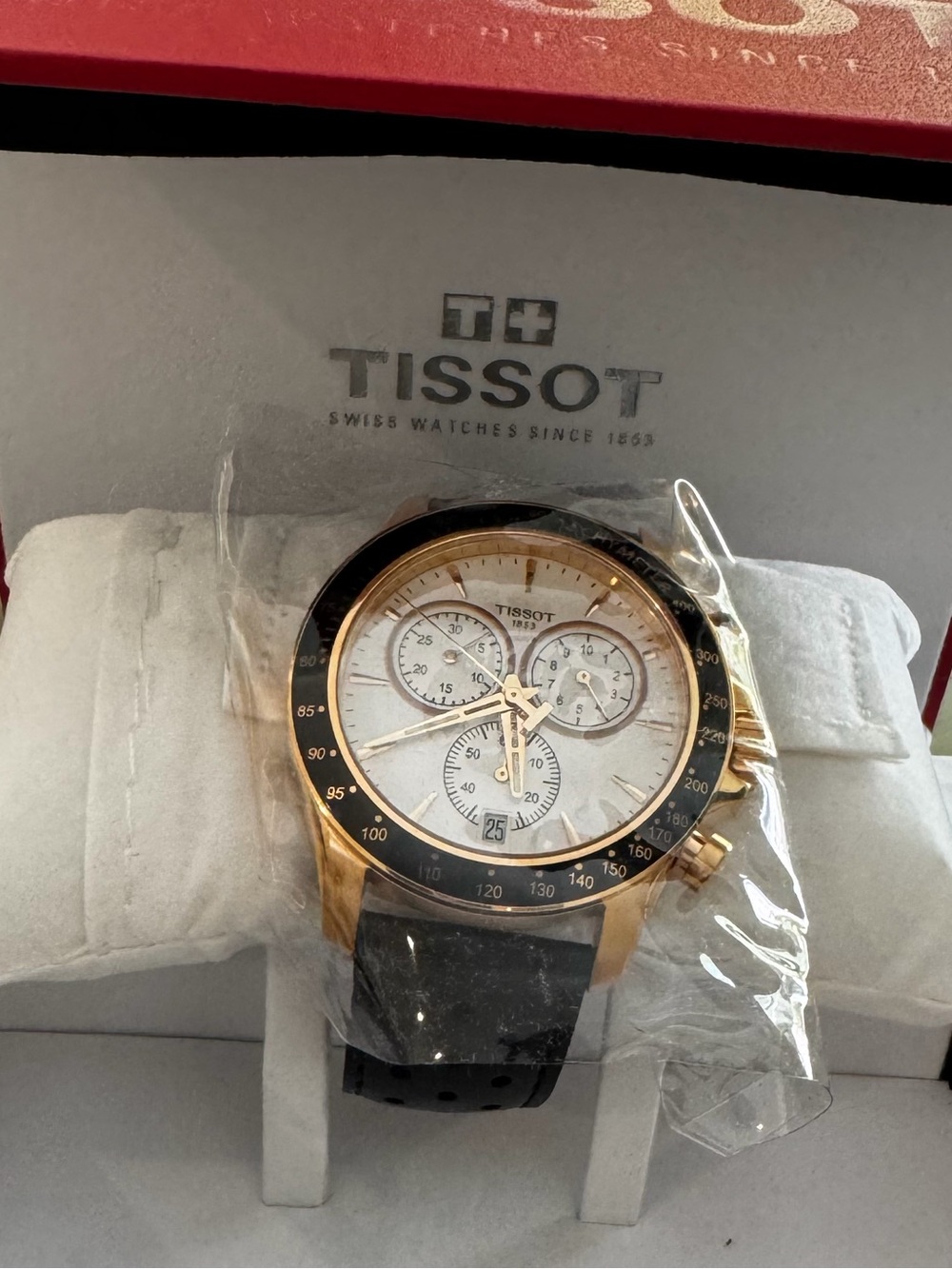 NWT Tissot V8 Chronograph Silver Dial Watch
